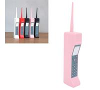 Retro Brick Cell Phone Ornament,80S 90S Vintage Brick Mobile Phone Model Prop Phone Retro Phone For Office Study Retro Cell Phone Model 4x6x31cm (Pink)