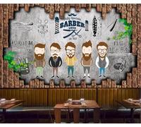 Retro Brick Figures Grey Concrete Wall 3D Wallpaper Easy Install Feature Office Living Room Sofa Bedroom TV Background Wall Decoration-150cm×105cm