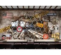 Retro Brick Wall Three Dimensional Architecture Industrial Style 3D Wallpaper Easy Install Feature Office Living Room Sofa Bedroom TV Background Wall Decoration-250cm×170cm