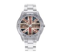 Retro Britain UK Flag Men's Watches Stainless Steel Watch Strap Analog Quartz Watch Business Wristwatches