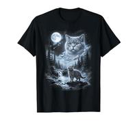 Retro British Shorthair Cat Moon 90s Bootleg Meme Cats Value Graphic T-Shirt, Men, Black, XL