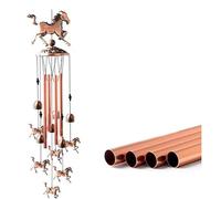 Retro Bronze Horse Wind Chime, Musical Bells Crafts, Metal Outdoor Decorative Wind Chimes for Garden Birthday Gift Home Garden Patio Hanging Decoration, Beautiful and Harmonious Sound