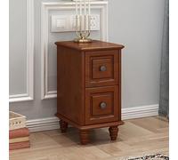 Retro Brown Nightstand with 2 Drawers Space-Saving Storage Side Table for Living Room or Bedroom Stylish and Practical 30 cm Night Table