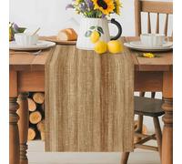 Retro Brown Wood Grain Table Runner 13x72 Inches Long Rustic Board Texture Country Style Cotton Linen Table Runner Burlap Style for Dinner Table Party Decor Tabletop Decorations