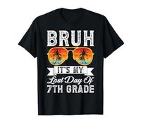 Retro Bruh It's My Last Day of 7th Grade Students Graduation T-Shirt