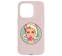Retro Bubblegum Babe Blonde Pin-Up Style Pop Art Design Case for iPhone 15 Pro