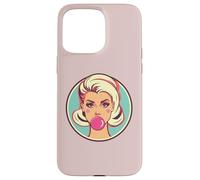 Retro Bubblegum Babe Blonde Pin-Up Style Pop Art Design Case for iPhone 15 Pro Max