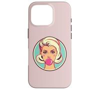 Retro Bubblegum Babe Blonde Pin-Up Style Pop Art Design Case for iPhone 16 Pro