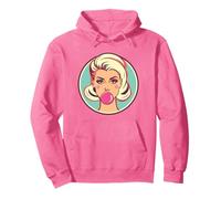 Retro Bubblegum Babe Blonde Pin-Up Style Pop Art Design Pullover Hoodie