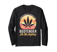 Retro Budtender Humor Expert Ask Me Anything Long Sleeve T-Shirt