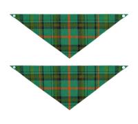 Retro Buffalo Plaid Checked Green Dog Holiday Bandanas Unique Shape Adjustable Fit Triangle Bibs Kerchief Set Cute Pet Holiday Accessories Decor for Dogs Cats 2 Pack