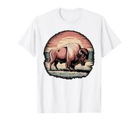Retro Buffalo Silhouette Sunset T-Shirt