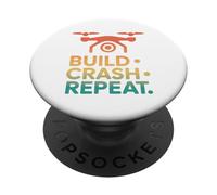 Retro Build Crash Repeat Drone Life PopSockets Adhesive PopGrip