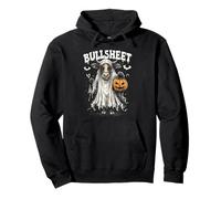 Retro Bullsheet Halloween Highland Cow Pumpkin Spooky Season Pullover Hoodie