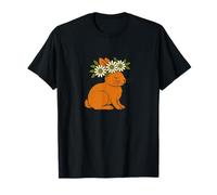 Retro Bunny Rabbit with Daisy Floral Spring Vibes T-Shirt
