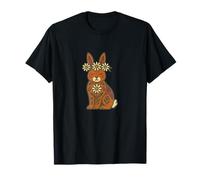 Retro Bunny Rabbit with Daisy Floral Spring Vibes T-Shirt