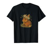 Retro Bunny Rabbit with Daisy Floral Spring Vibes T-Shirt