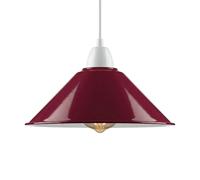 Retro Burgundy Light Shade Ceiling, 22cm Cone Metal Lampshades for Ceiling Lights, Industrial Easy Fit Pendant Lamp Shades for Table Lamps, Living Room, Bedroom, Kitchen, Hallway, Home Décor
