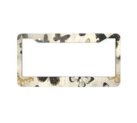 Retro Butterfly License Plate Frames 2pcs, Colorful Rust-Proof Aluminum Universal Car Tag Frame with Screw Caps for Vehicles Trucks Vans SUVs 12 x 6 Inch