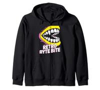 Retro Byte Bite Pop Culture Retro Video Game Zip Hoodie