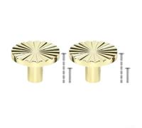 Retro Cabinet Knobs Zinc Alloy 2 Piece Set with Dual-Length Screws for Use on Cabinet Doors Drawer Fronts and Freestanding Furniture (Gold)