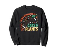 Retro Cactus Botanical Saying For Introvert Crazy Cat Lady Sweatshirt