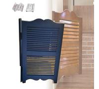 Retro Cafe Swinging Doors Louvered Solid Wood Auto Close Door 16"-40" Sizes Western Style Partition Door in Blue W100xH90cm (39.4"x35.4")