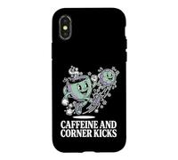 Retro Caffeine and Corner Kicks Soccer Mom Coffee Lover Case for iPhone X/XS