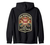 Retro Cake Decorating Solves Most Of My Problems Funny Baker Zip Hoodie