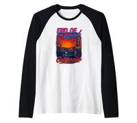 Retro California Desert Route 66 Tourist Vacation Road Trip Raglan Baseball Tee
