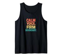 Retro Calm Voice Firm Boundary Statement Tank Top