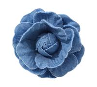 Retro Camellia Flower Brooch Floral Shape Lapel Pin Handmade Denims Breastpin Elegant Jewelry Ornament For Women Flower Theme Breastpin