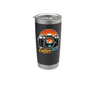 Retro Camera Sunset Landscape Photographer Graphic Stainless Steel Insulated Tumbler