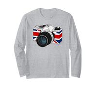 Retro Camera UK Flag, British Photographer, Photography Long Sleeve T-Shirt