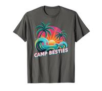 Retro Camp Besties Surf Trip Vacation Salty Vacay Matching T-Shirt