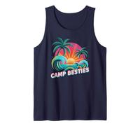 Retro Camp Besties Surf Trip Vacation Salty Vacay Matching Tank Top