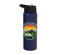 Retro Camper Camping I Hate Pulling Out Vintage RV Stainless Steel Insulated Water Bottle