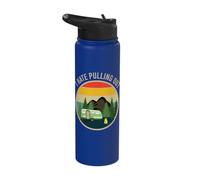 Retro Camper Camping I Hate Pulling Out Vintage RV Stainless Steel Insulated Water Bottle