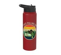 Retro Camper Camping I Hate Pulling Out Vintage RV Stainless Steel Insulated Water Bottle