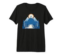 Retro Camper Exploring the Beautiful Wilderness Mountains Premium T-Shirt