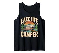 Retro Camper Lake Life Mountain Camping Trips Tank Top