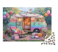 Retro Camper Van Jigsaw Puzzle Bundle 1000 Pieces Sturdy Cardboard for Adults And Kids Stress Relief Puzzle 70x50cm/1000pcs