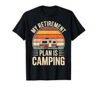Retro Camper Van Retirement Plan Camping Forest Adventure T-Shirt
