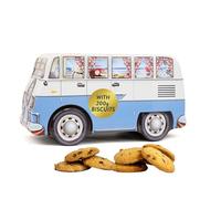 Retro Camper Van Tin Gift - Chocolate Chip Cookies Biscuit Tin, Biscuit Selection Box, Luxury Fathers Day Hamper Ideas - Novelty British Souvenirs, Birthday Gifts for Mum & Dad, Blue