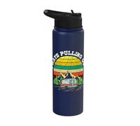 Retro Campers Camping I Hate Pulling Out Vintage RV Stainless Steel Insulated Water Bottle