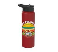 Retro Campers Camping I Hate Pulling Out Vintage RV Stainless Steel Insulated Water Bottle