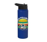 Retro Campers Camping I Hate Pulling Out Vintage RV Stainless Steel Insulated Water Bottle