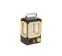 Retro Camping Lantern, Solar Charging, Waterproof, Dimmable, Portable with Handle, 16cm x 9cm x 7.5cm (Yellow)