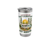 Retro Camping Watching The RV Show Campfire Van Life Stainless Steel Insulated Tumbler