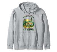 Retro Camping Watching The RV Show Campfire Van Life Zip Hoodie